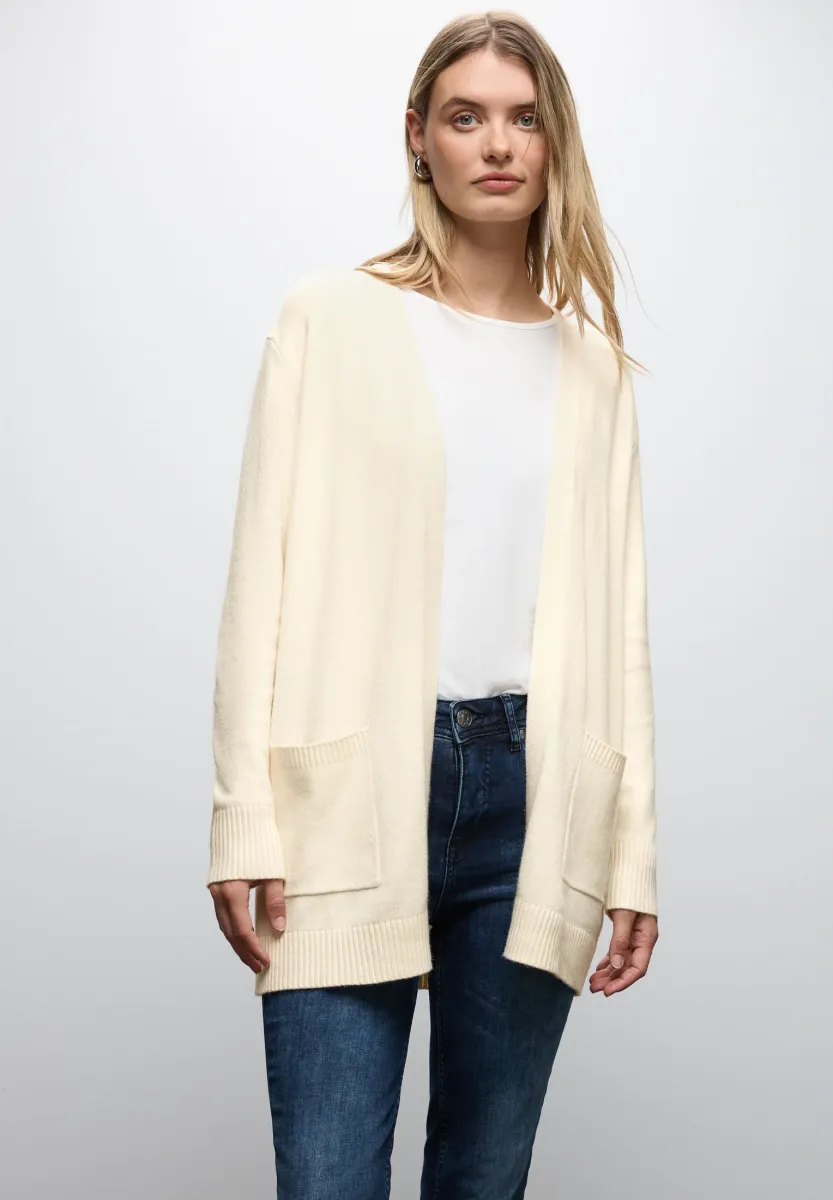 OFFENER COSY - Strickjacke - beige