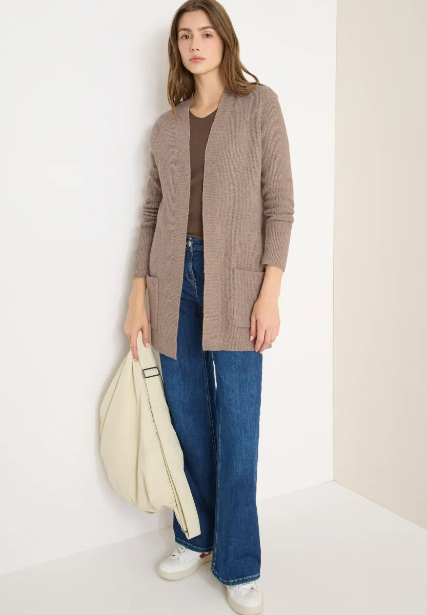 OFFENER STRUKTUR - Strickjacke - braun
