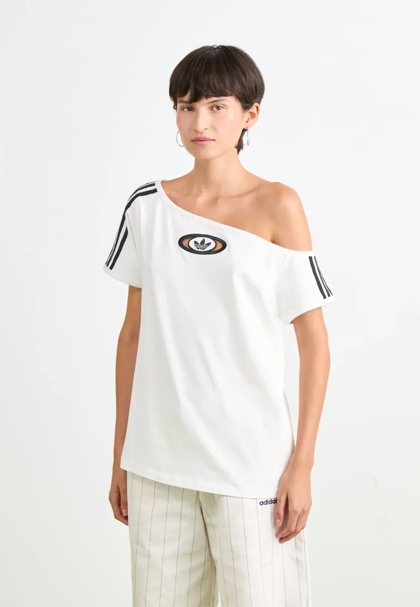 OFFSHOULDER TEE - T-Shirt print - white