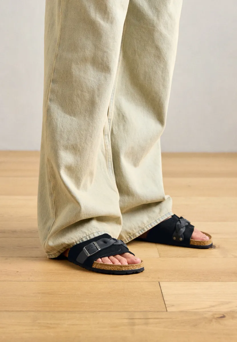 OITA BRAIDED LEOI/LEVE BLACKS - NARROW - Pantolette flach - schwarz