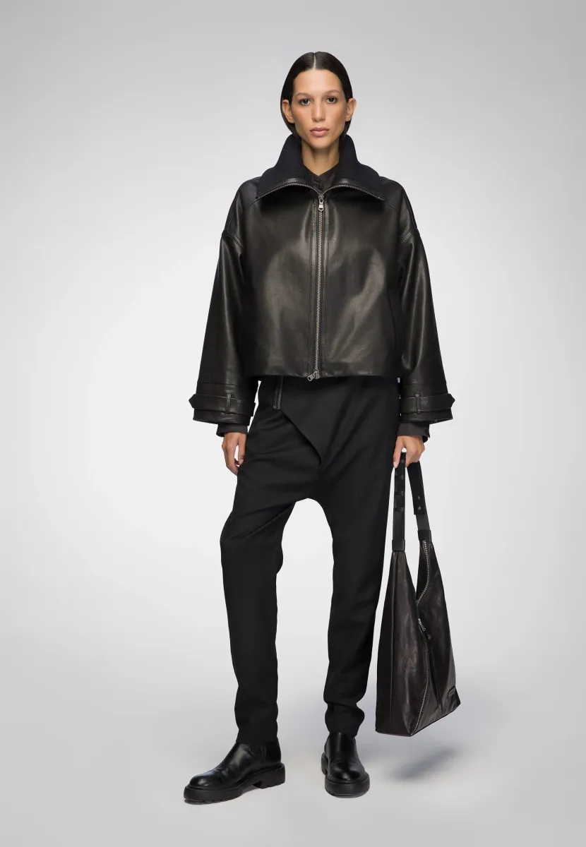 OLGA - Lederjacke - black
