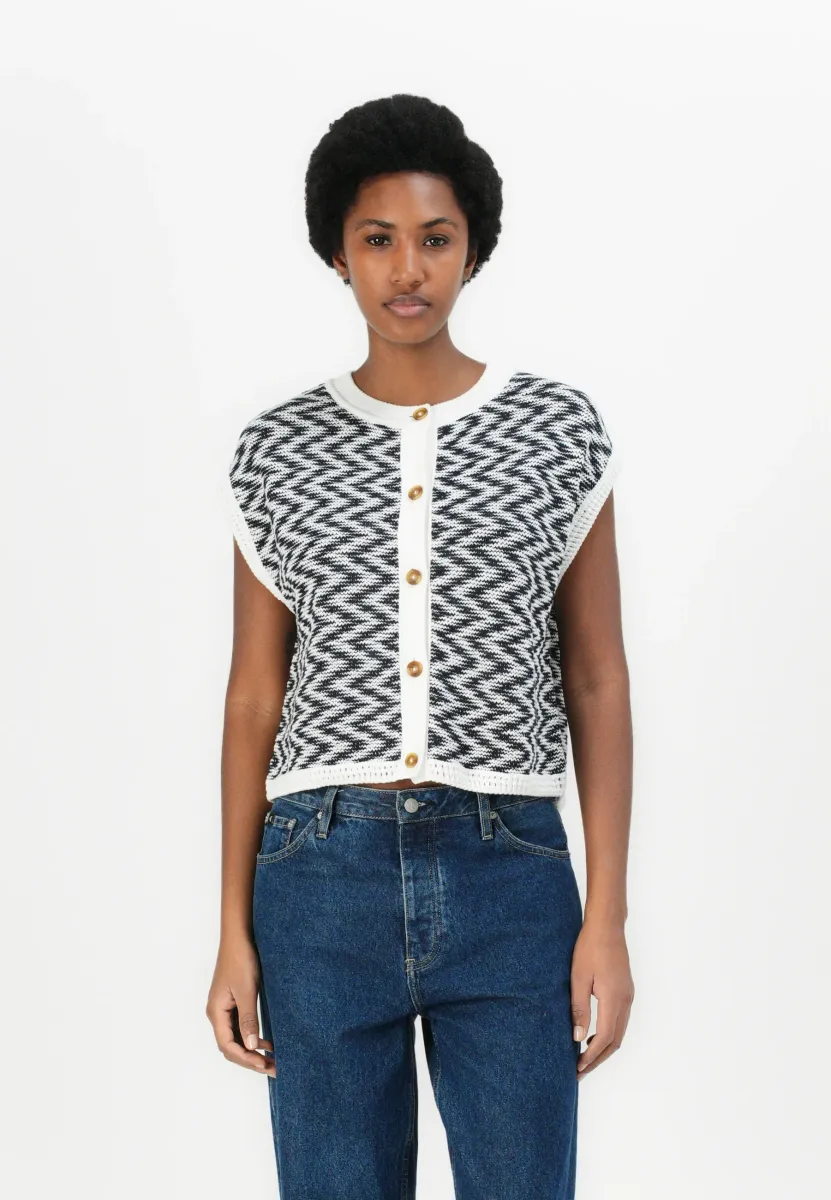 OLIVIA BUTTON THROUGH VEST - Strickjacke - cloud/navy