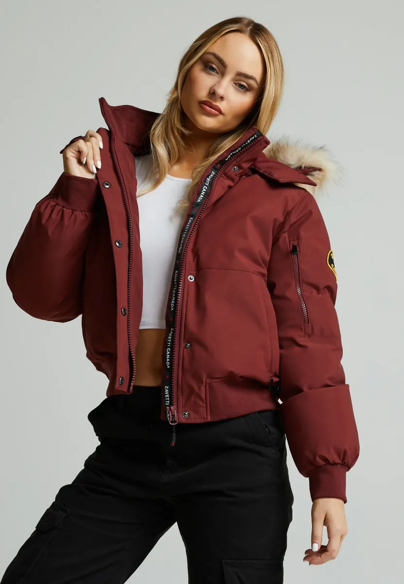 OLIVIA HOODED JACKET - Winterjacke - port red