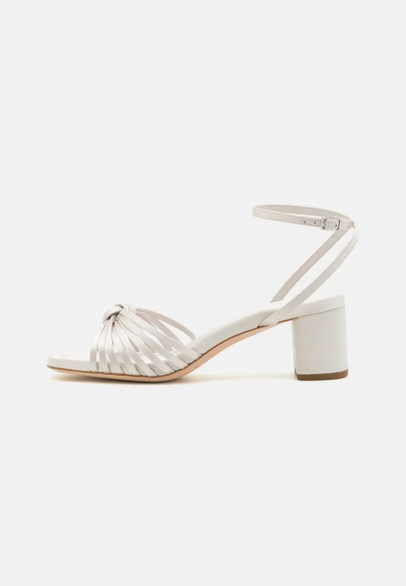 OLIVIA KNOT MID HEEL WITH ANKLE STRAP - Riemensandalette - cream