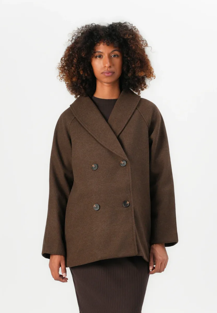 OLMCARRIE BELT COAT - Kurzmantel - chocolate brown