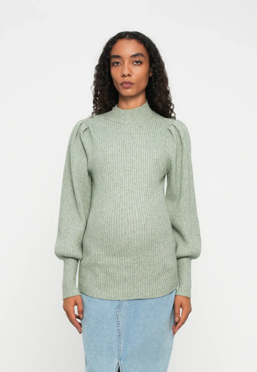 OLMKATIA HIGHNECK - Strickpullover - basil