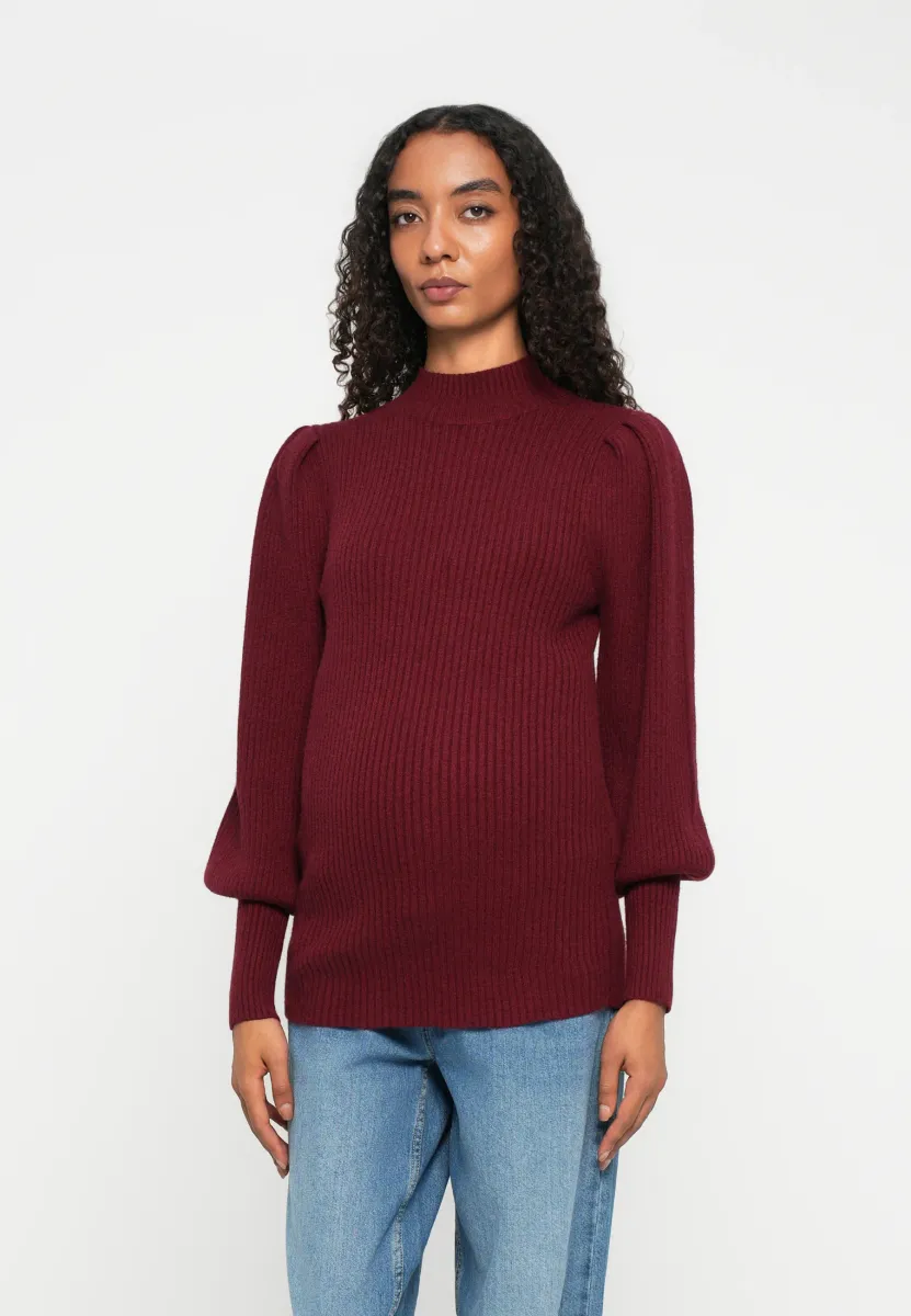 OLMKATIA HIGHNECK - Strickpullover - cabernet