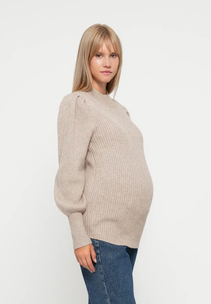 OLMKATIA HIGHNECK - Strickpullover - mocha meringue