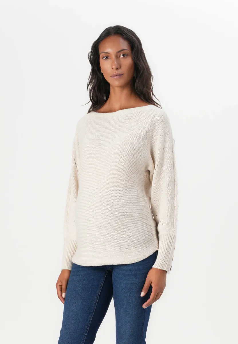 OLMNICOYA BOAT NECK - Strickpullover - pumice stone