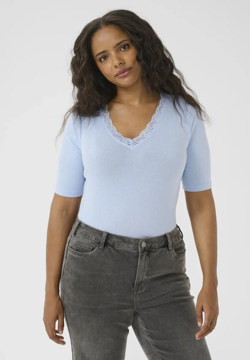 OMIA V-NECK TEE - Bluse - windsurfer