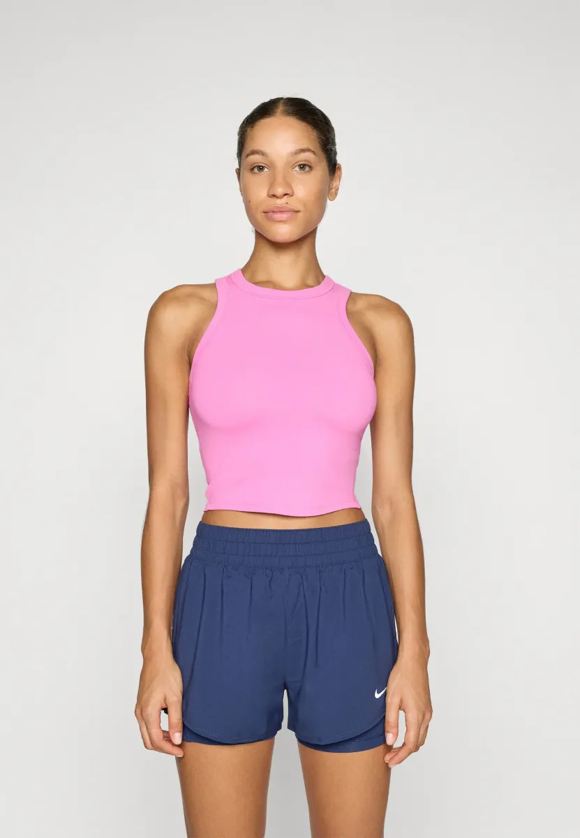 ONE FITTED CROP TANK - Top - playful pink/black