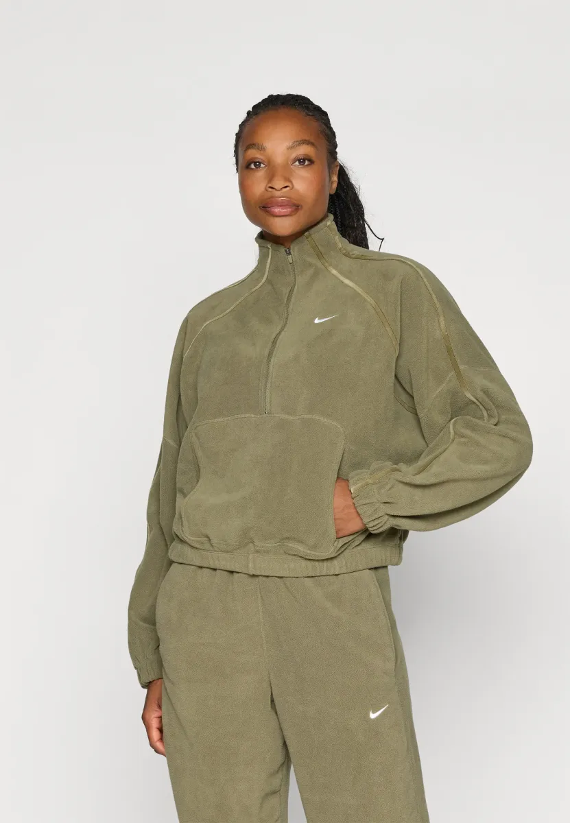ONE - Fleecepullover - medium olive/white