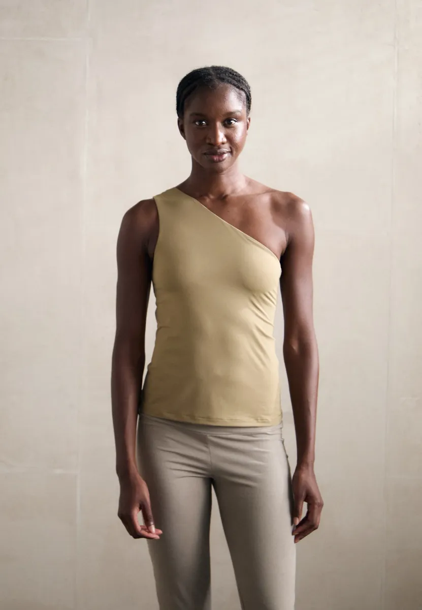 ONE SHOULDER BRA TANK - Top - light khaki