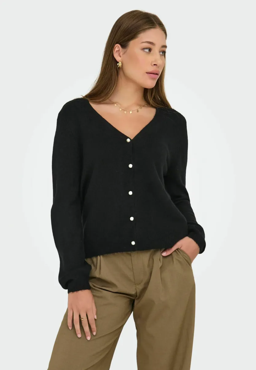 ONLADELE MIX REVERS - Strickjacke - black