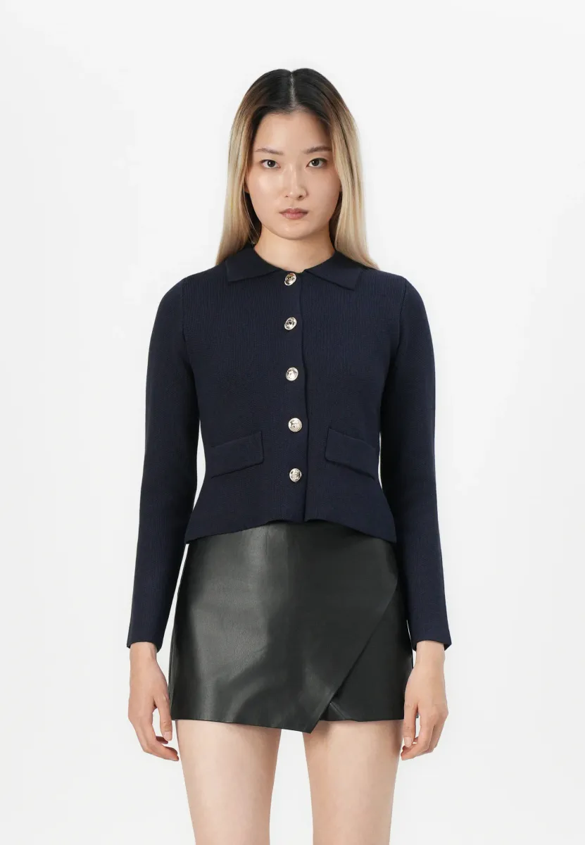 ONLALBERTE LIFE BUTTON JACKET - Strickjacke - night sky