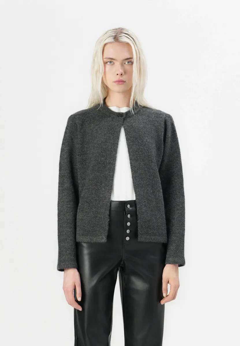 ONLALTOS ONE BUTTON CARDI - Strickjacke - dark grey