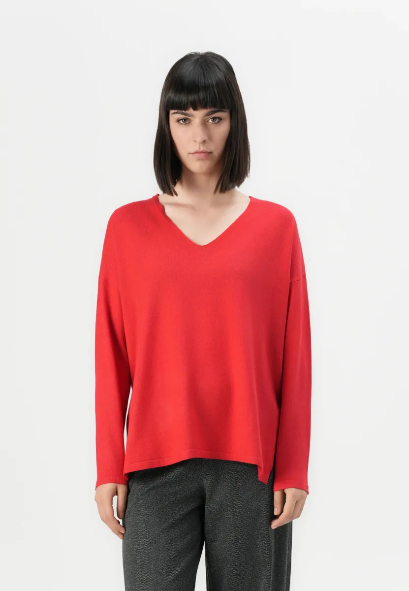 ONLAMALIO LIFE V NECK - Strickpullover - salsa
