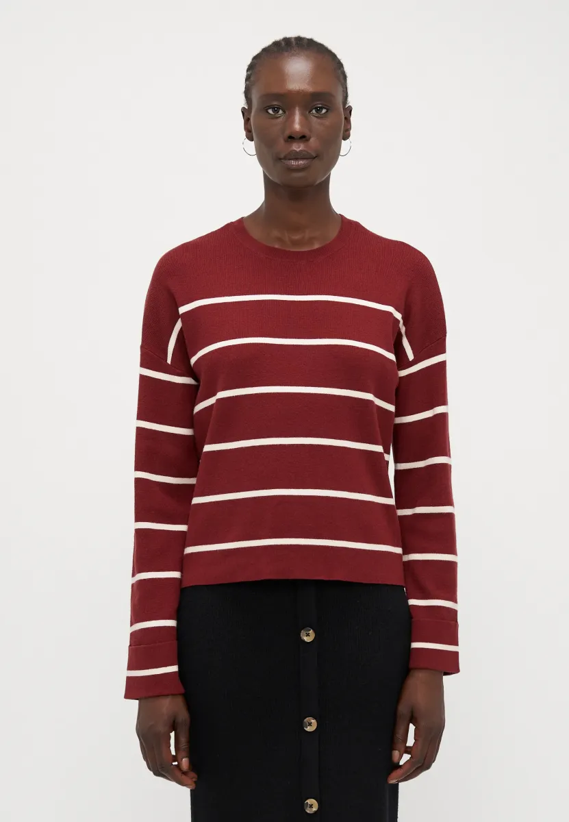 ONLAMY O NECK  - Strickpullover - cabernet/birch