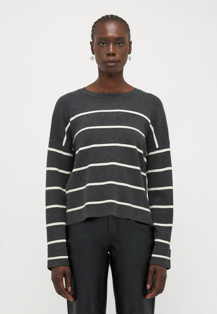 ONLAMY O NECK  - Strickpullover - dark grey melange/birch