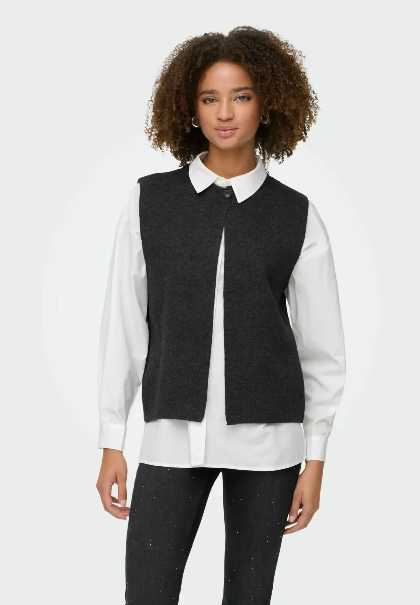 ONLANNELI - Weste - dark grey melange