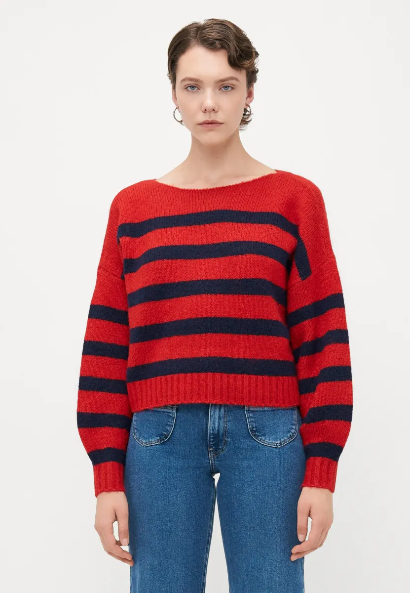 ONLAYA LIFE BOATNECK - Strickpullover - salsa/night sky melange