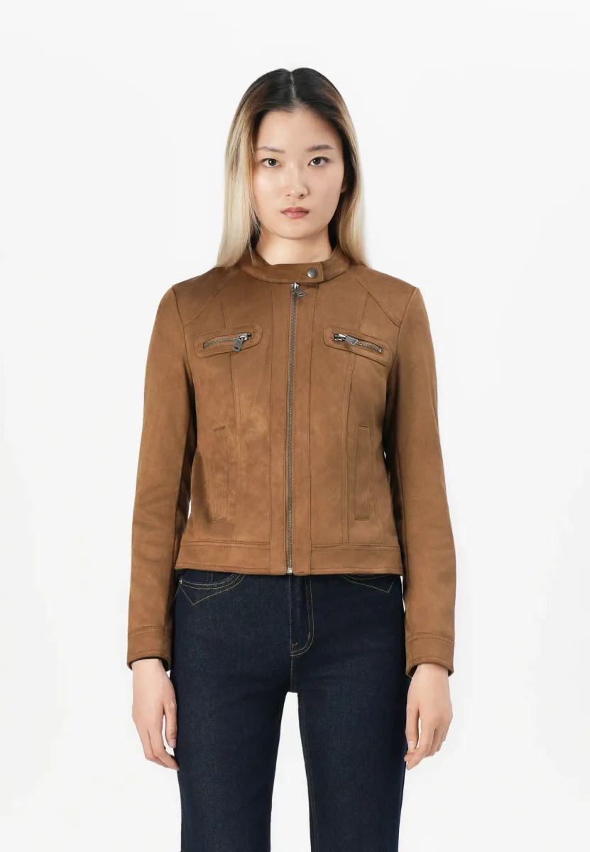 ONLBANDIT JACKET - Kunstlederjacke - cognac