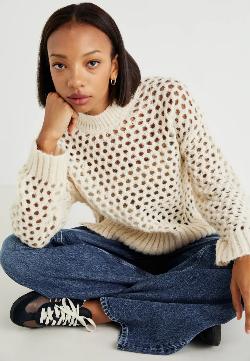 ONLBILLIE LIFE HIGNECK - Strickpullover - whitecap gray