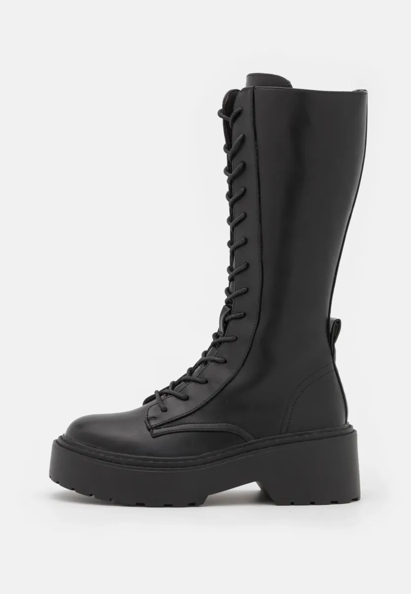 ONLBOSSI HIGH SHAFT LACE UP BOOT - Schnürstiefel - black
