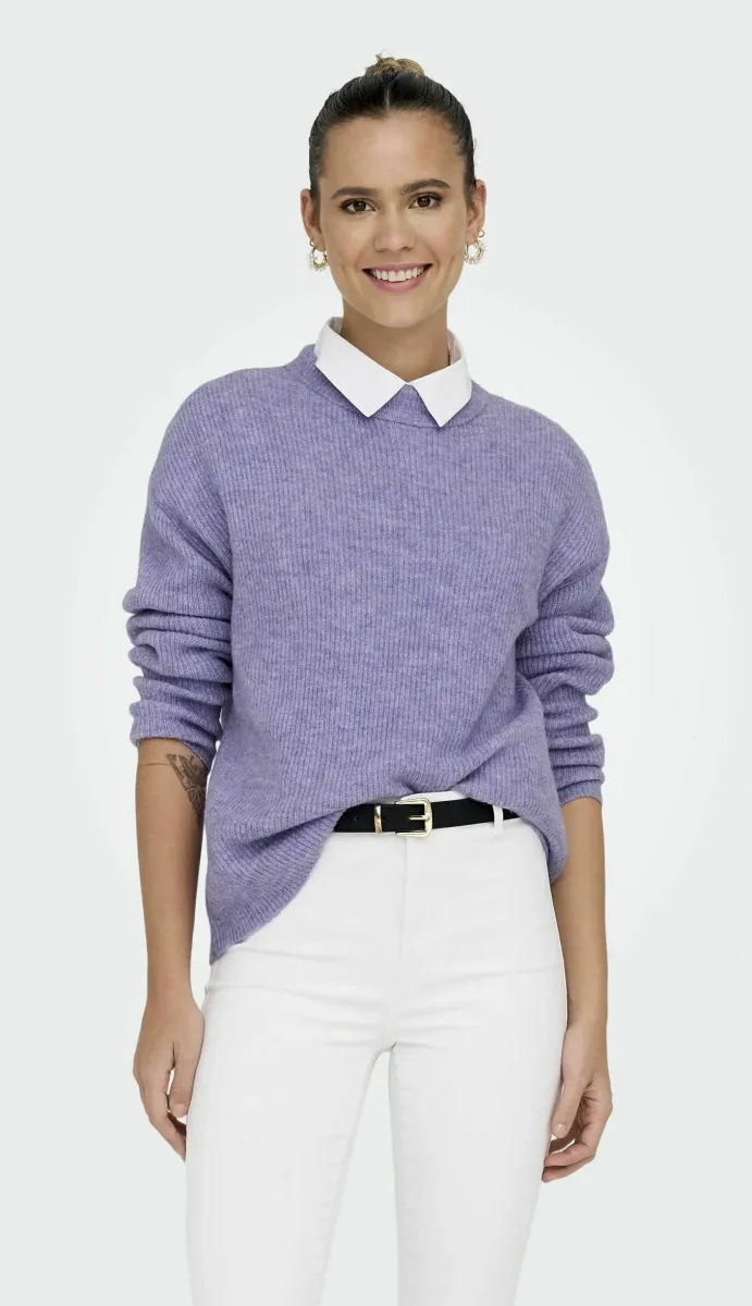 ONLCAMILLA O NECK - Strickpullover - chinese violet
