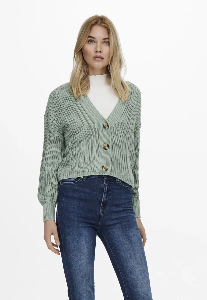 ONLCAROL NICE NOOS - Strickjacke - chinois green