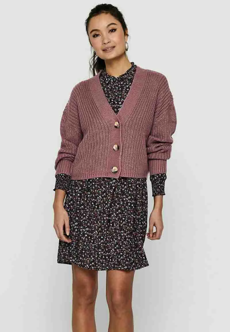 ONLCAROL NICE NOOS - Strickjacke - nostalgia rose