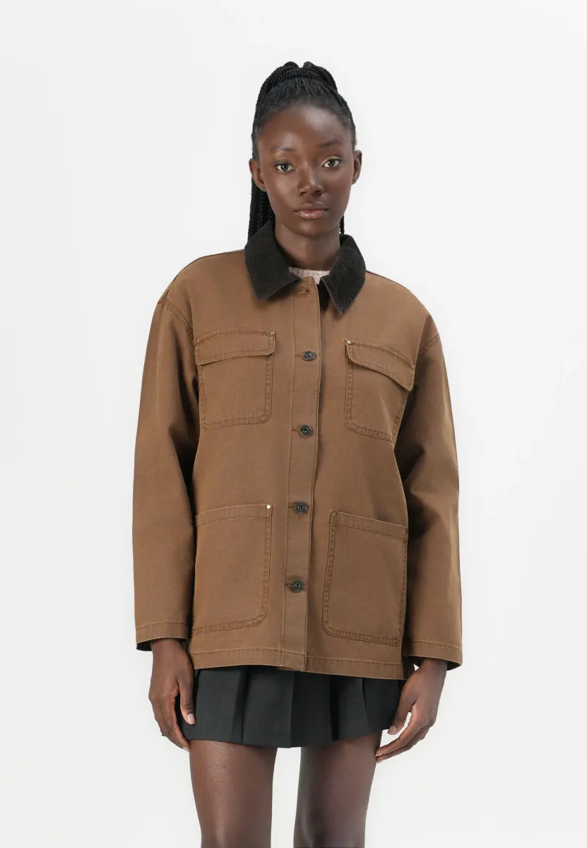 ONLCAVA COLLAR - Jeansjacke - bistre/chocolate torte