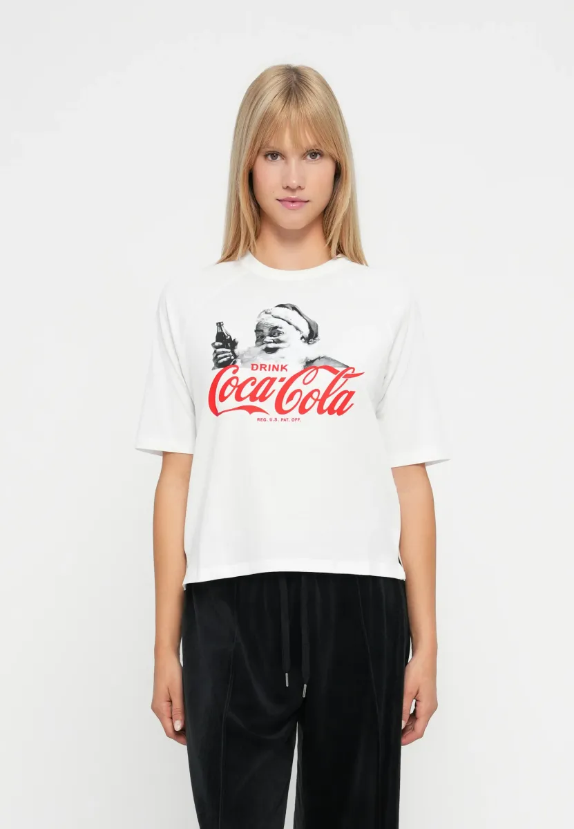 ONLCOCA COLA XMAS LIFE - T-Shirt print - white