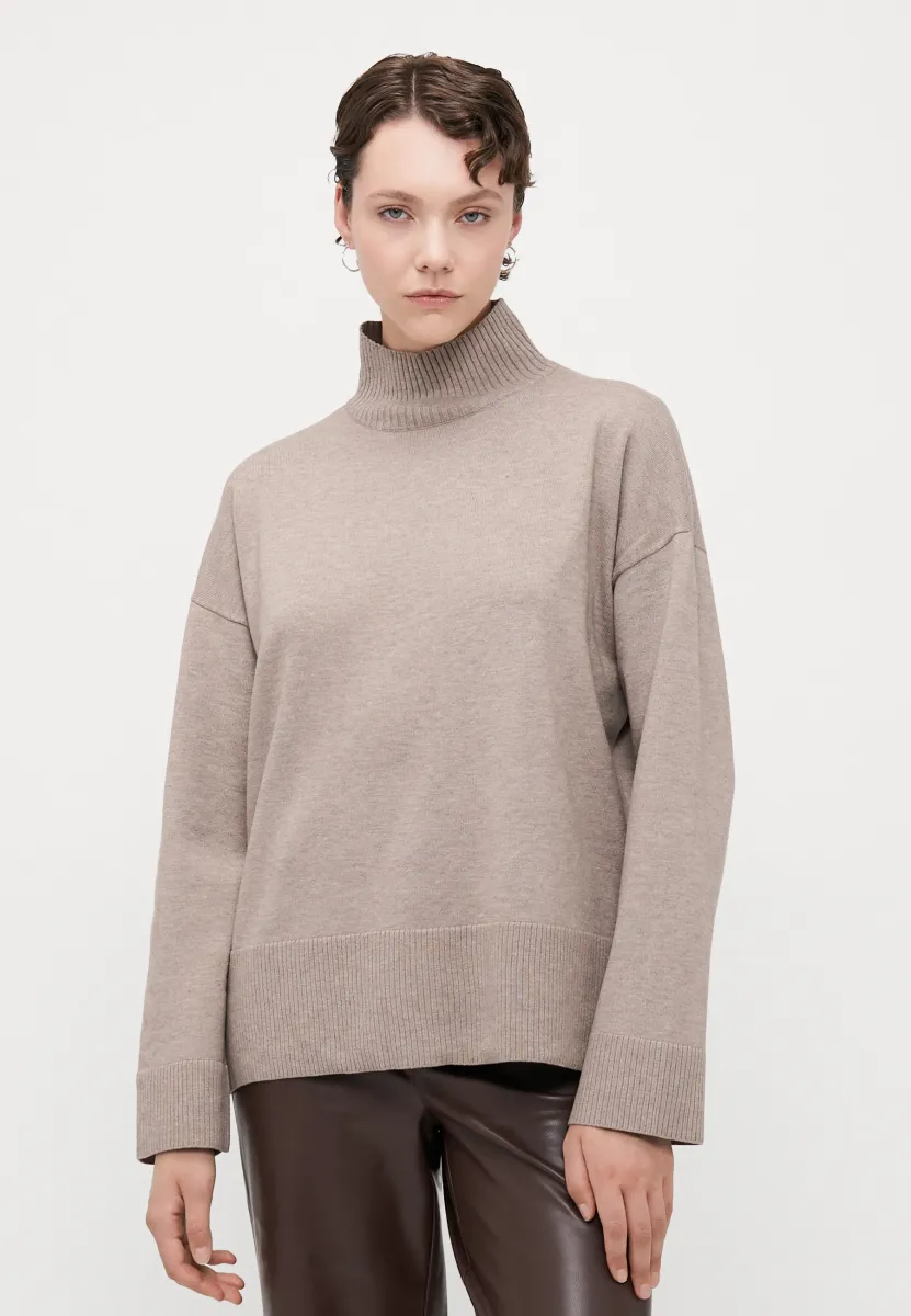 ONLCOCO LIFE HIGH NECK - Strickpullover - fungi melange