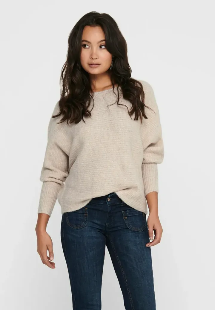 ONLDANIELLA L/S NOOS - Strickpullover - ecru