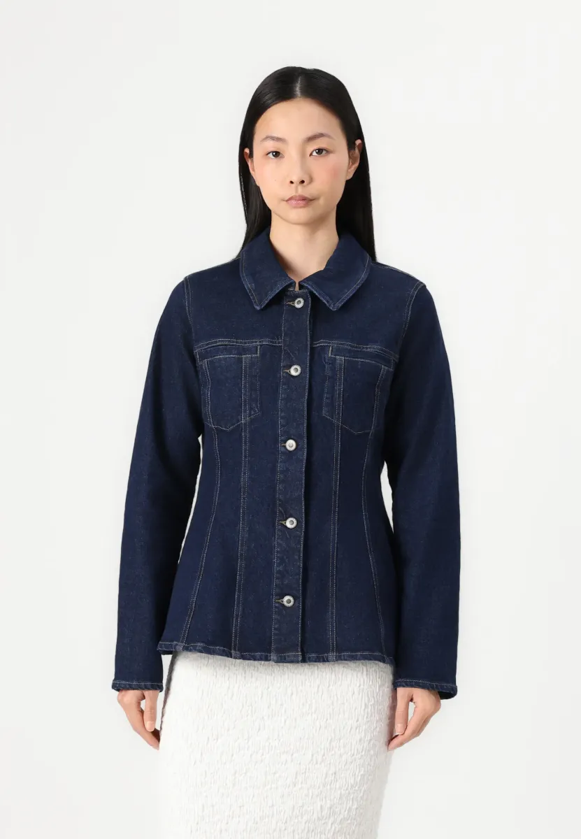 ONLELLE FITTED - Jeansjacke - dark blue denim