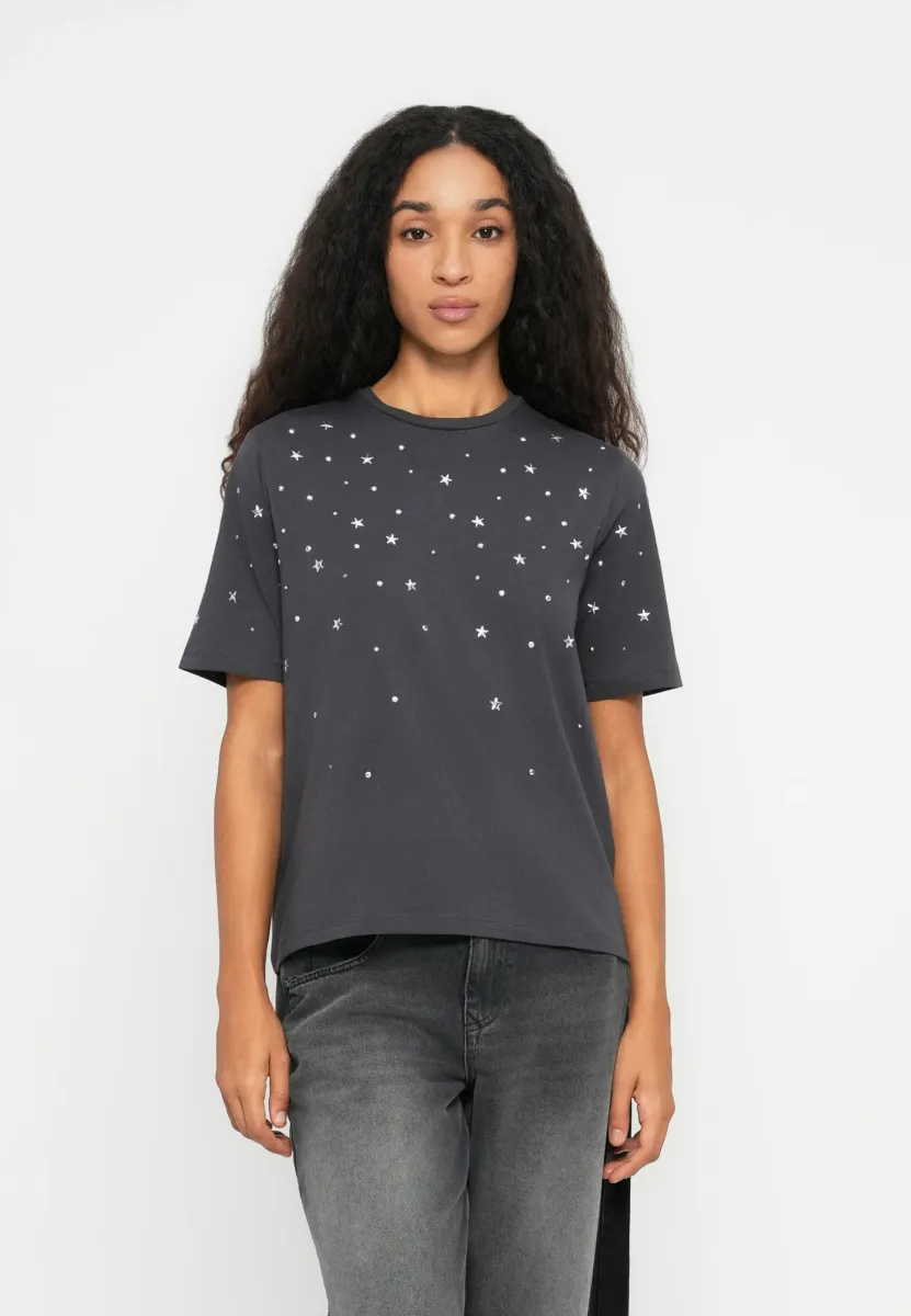 ONLFELLA STUDS BOX - T-Shirt print - phantom/silver-coloured