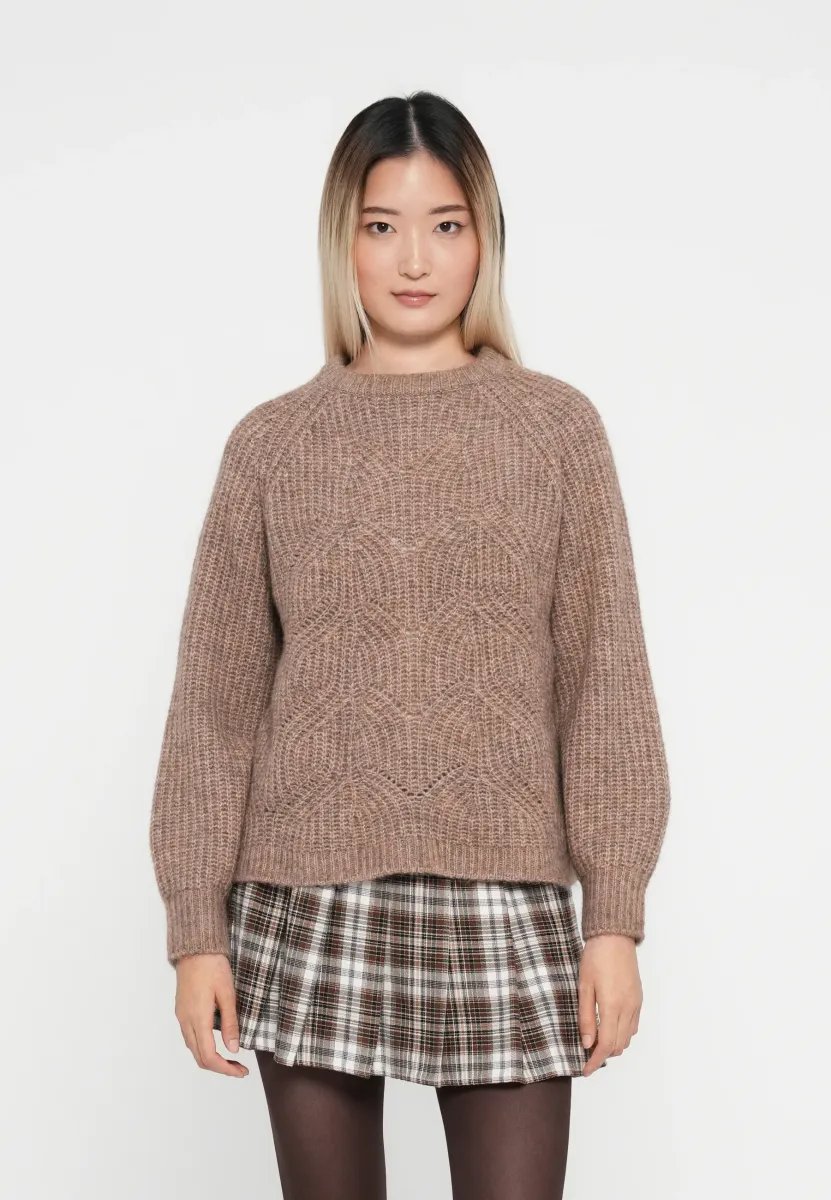 ONLGILA LIFE STRUCTURE O NECK  - Strickpullover - toasted coconut
