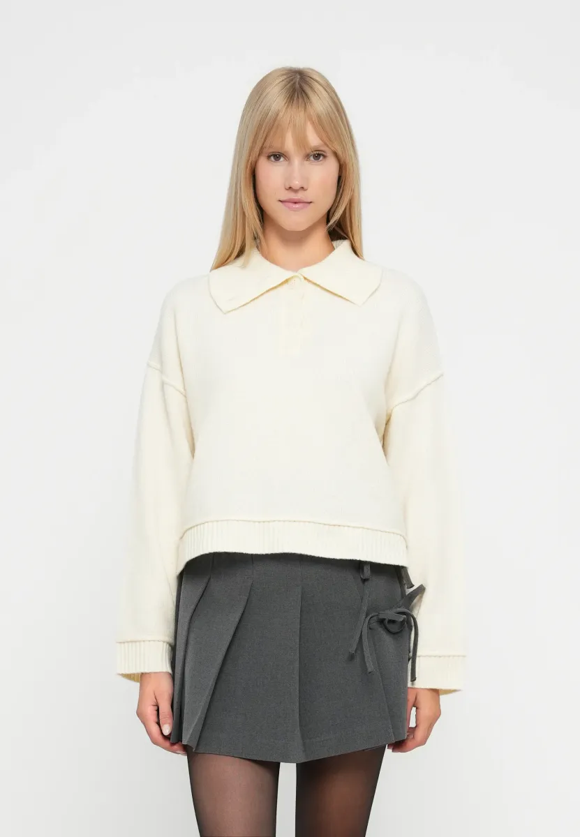 ONLHAZE LIFE BUTTON UP HIGHNECK - Strickpullover - whitecap gray