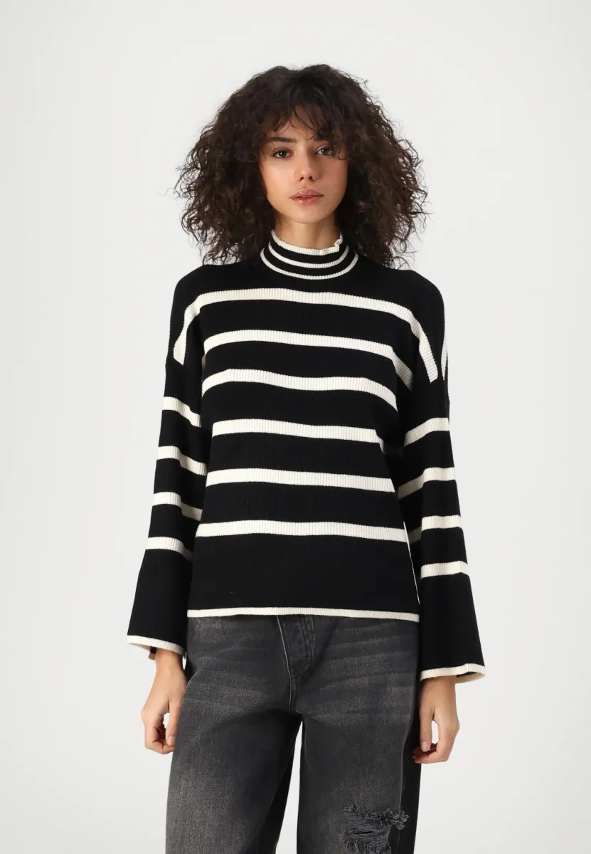 ONLIBI HIG NECK - Strickpullover - black