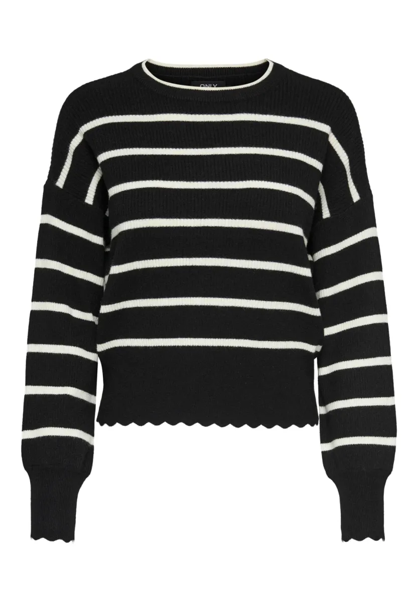 ONLIBI O-NECK - Strickpullover - black