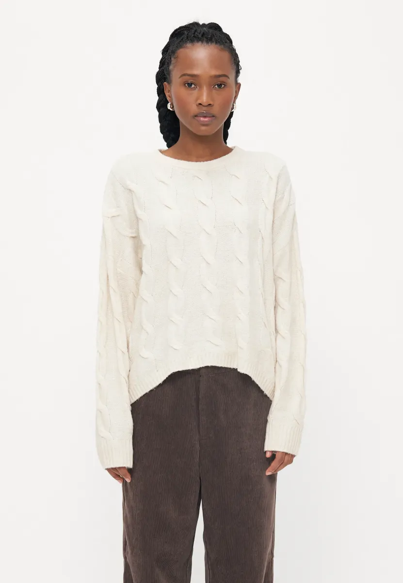 ONLJEANETT LIFE CABLE O NECK  - Strickpullover - birch
