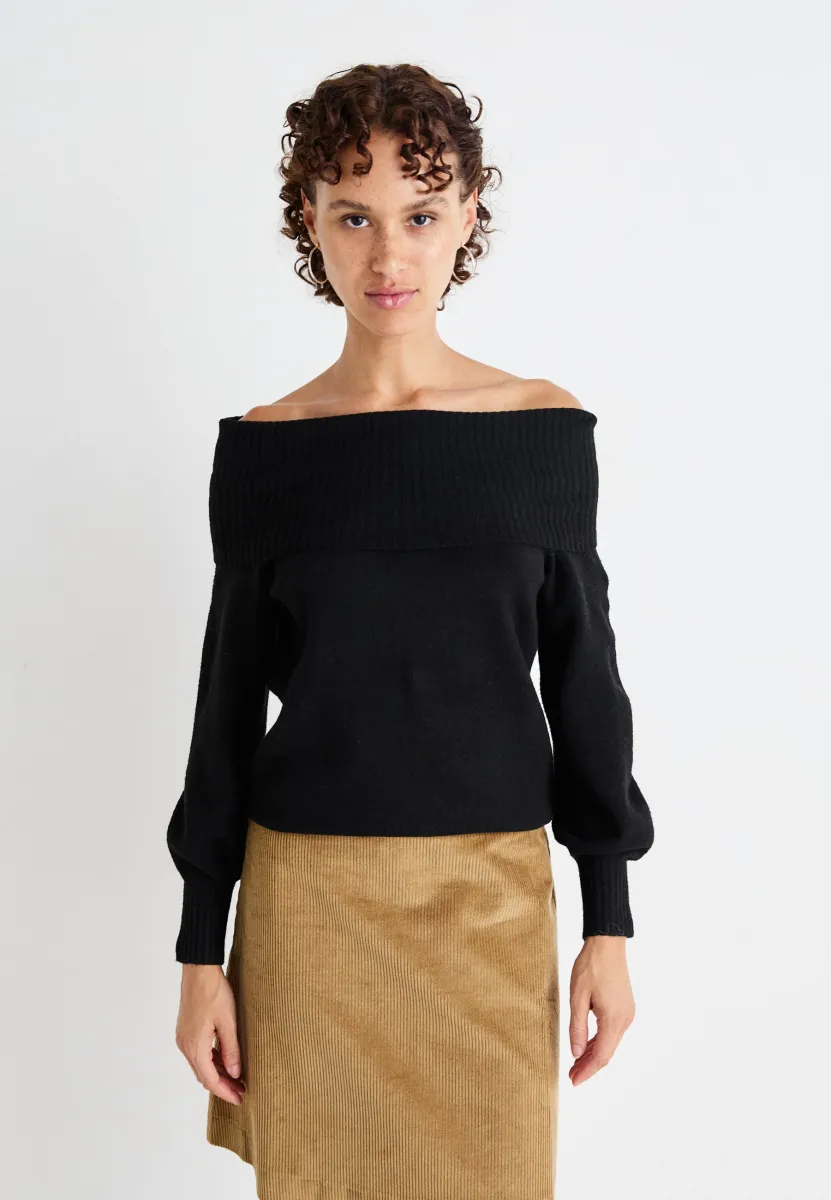 ONLJEANETT LIFE OFF SHOULDER - Strickpullover - black