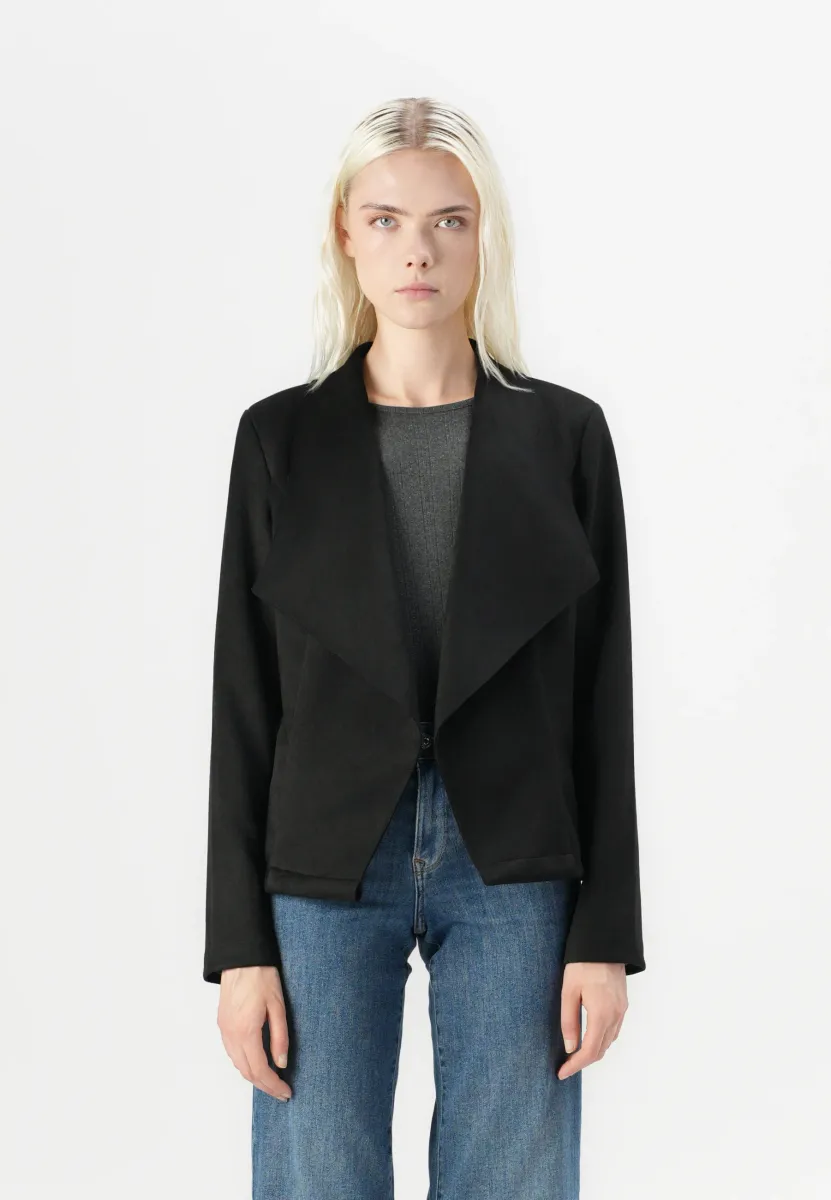 ONLJOLINE DRAPY JACKET - Kunstlederjacke - black