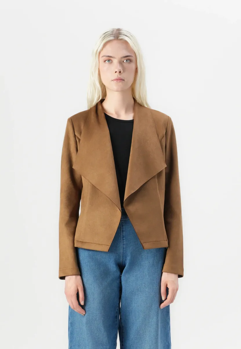 ONLJOLINE DRAPY JACKET - Kunstlederjacke - cognac