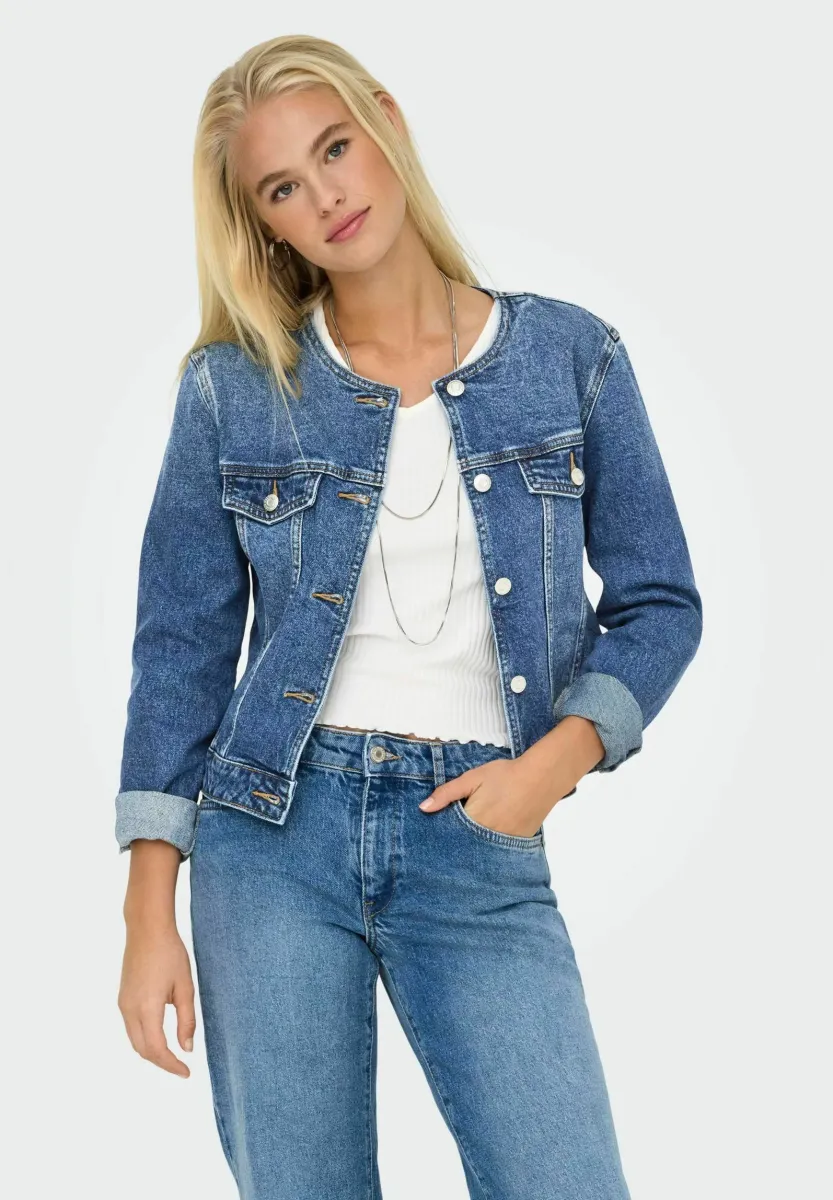 ONLKATHY ROUND COLLAR  - Jeansjacke - medium blue denim