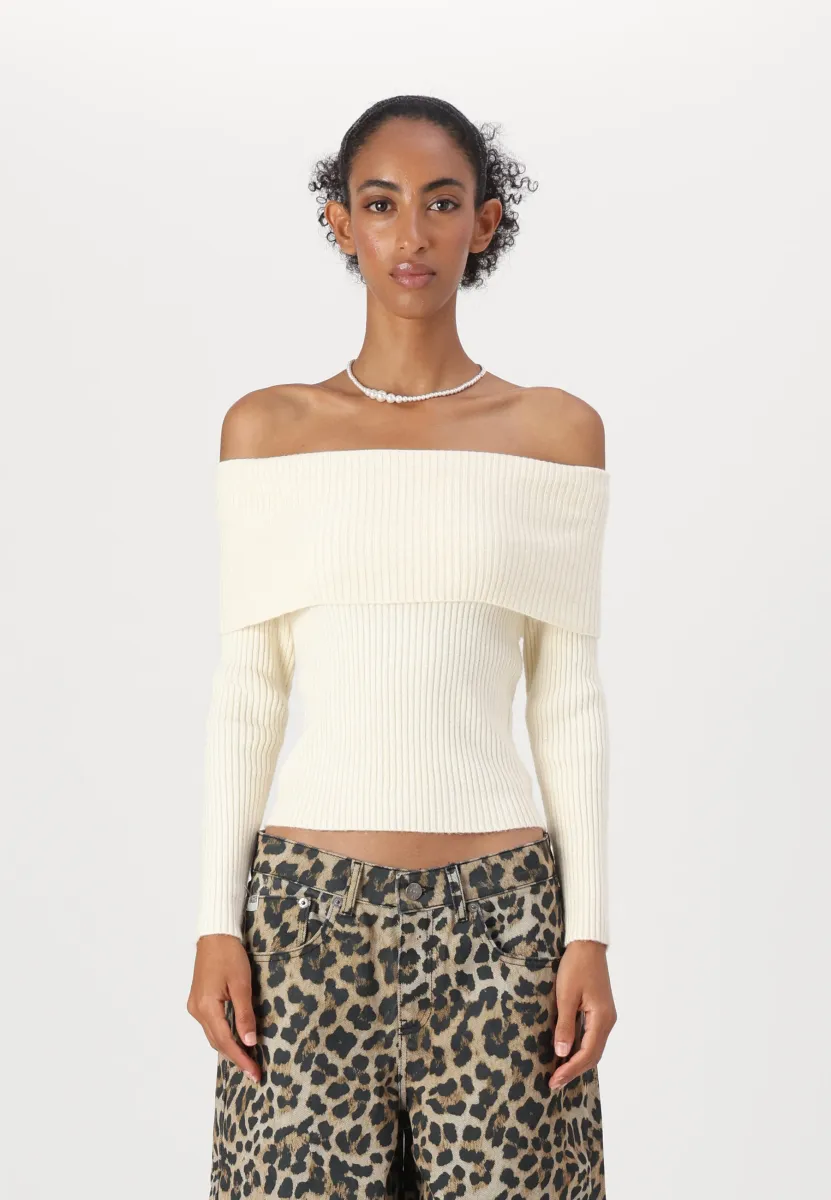 ONLKATIA OFF SHOULDER - Strickpullover - whitecap gray