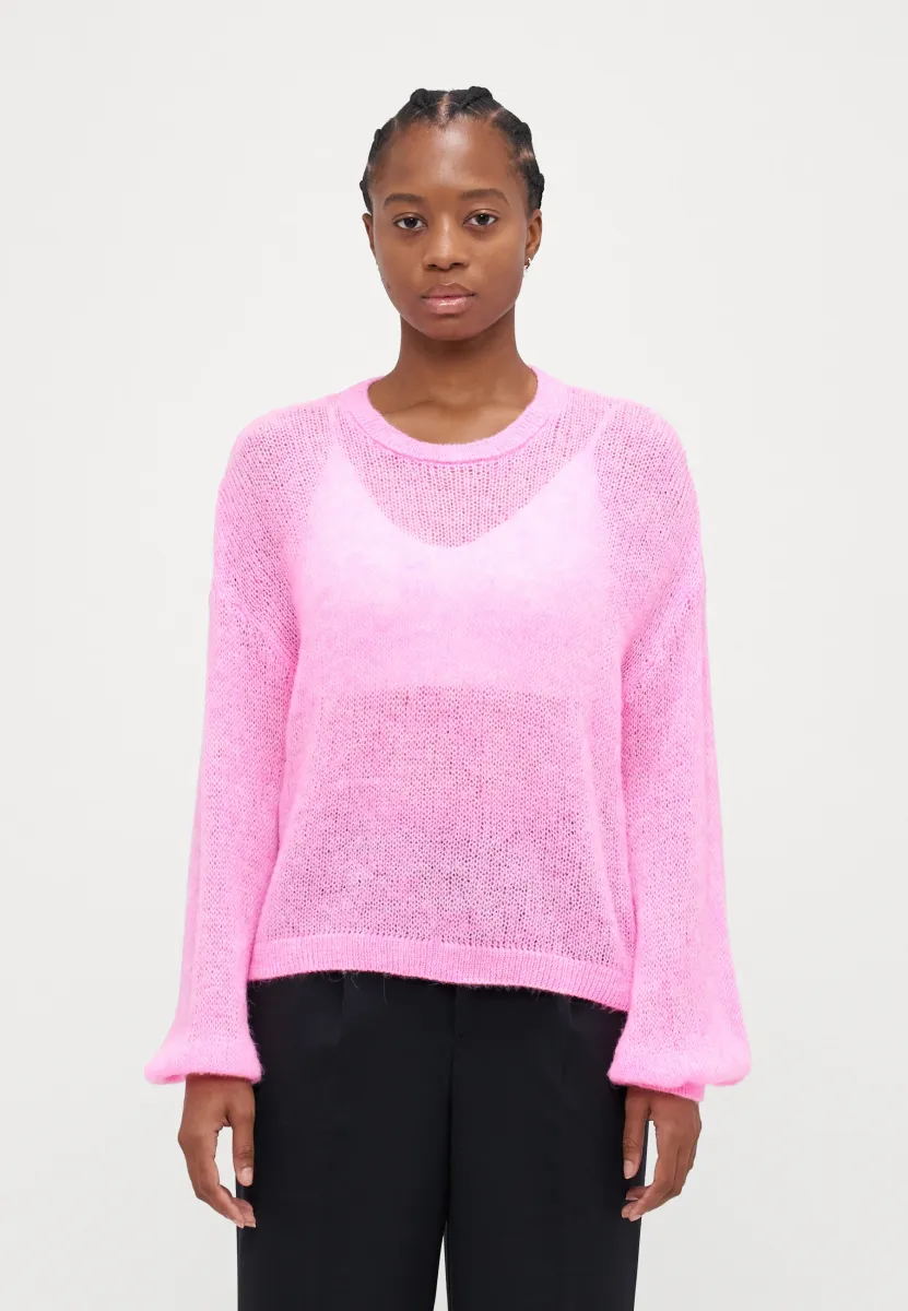 ONLKRISTY O NECK  - Strickpullover - fuchsia pink melange