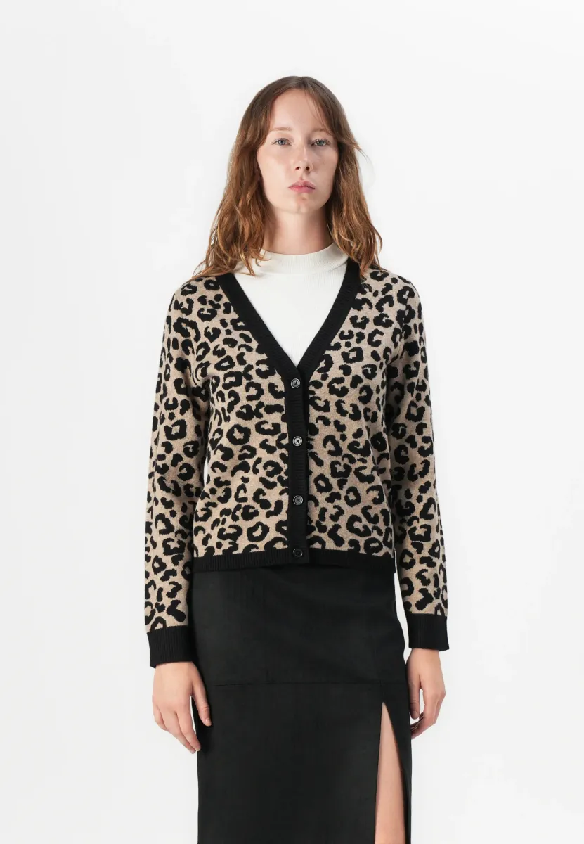 ONLLEO V NECK CARDIGAN - Strickjacke - black
