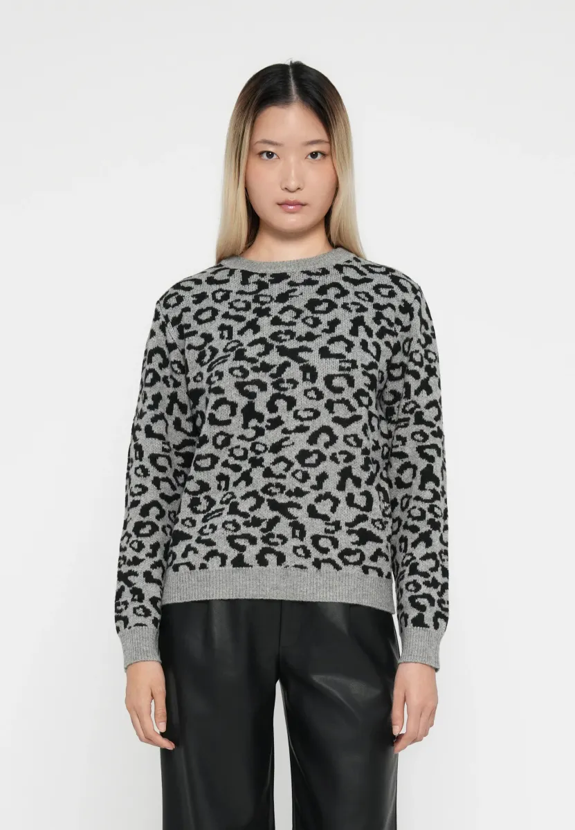 ONLLEONORA O NECK - Strickpullover - medium grey